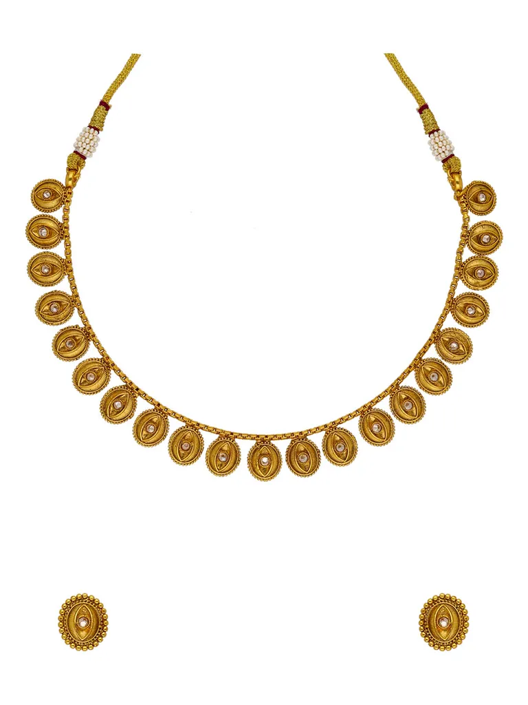 Antique Necklace Set in Gold finish - AMN638