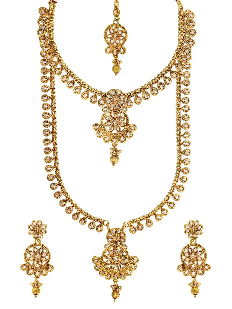 Reverse AD Short Necklace with Long Haram Combo Set - AMN657