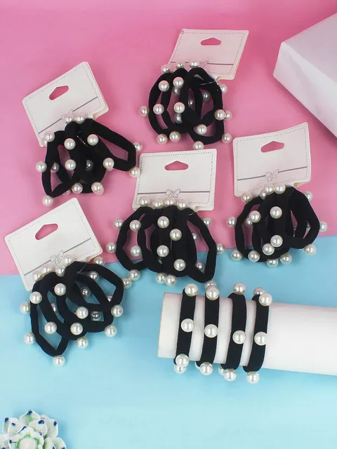 Fancy Rubber Bands in Black & White color - STN265