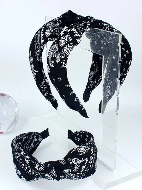 Printed Hair Band in Black & White color - STN284