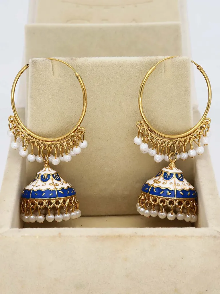 Meenakari Jhumka Earrings in Gold finish - 1551