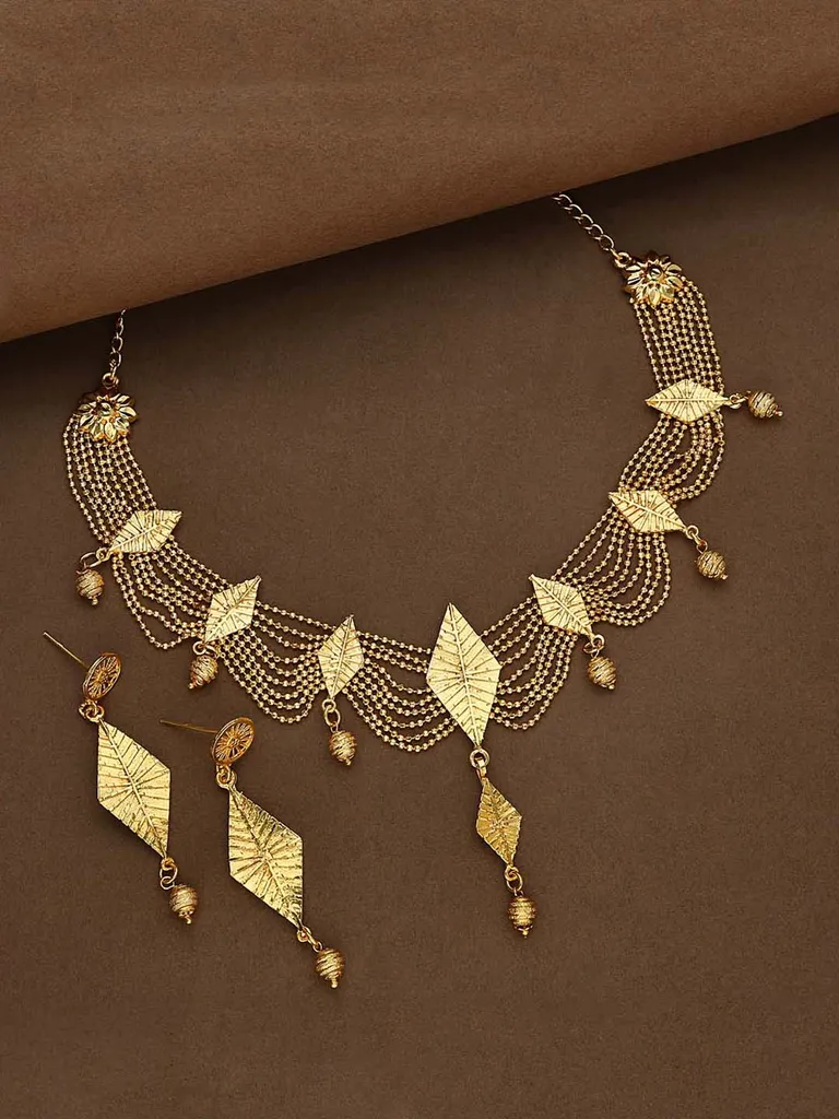 Traditional Forming Gold Necklace Set - 167