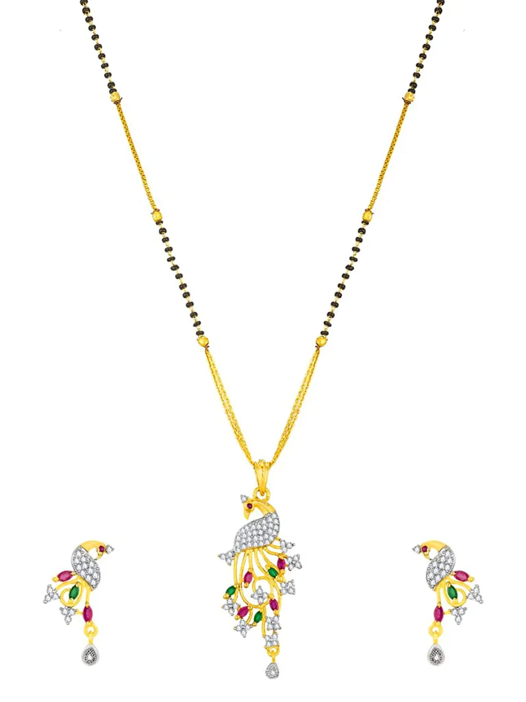 Peacock Single Line Mangalsutra in Two Tone finish - PS-8