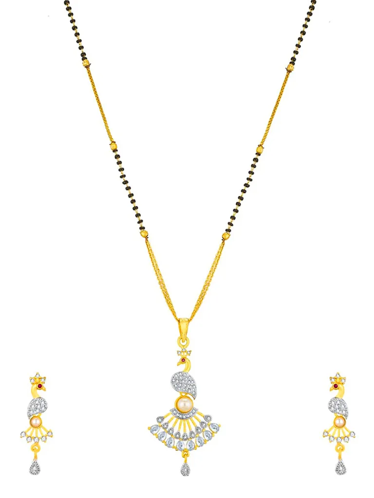Peacock Single Line Mangalsutra in Two Tone finish - PS-10