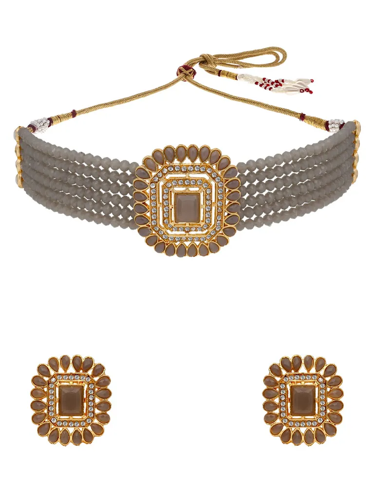 Traditional Choker Necklace Set in Gold finish - PSR71