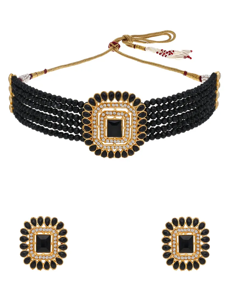 Traditional Choker Necklace Set in Gold finish - PSR73
