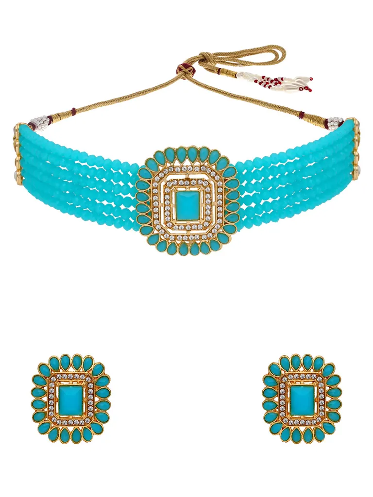 Traditional Choker Necklace Set in Gold finish - PSR72