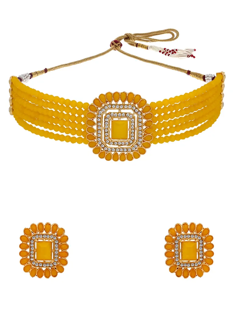 Traditional Choker Necklace Set in Gold finish - PSR74