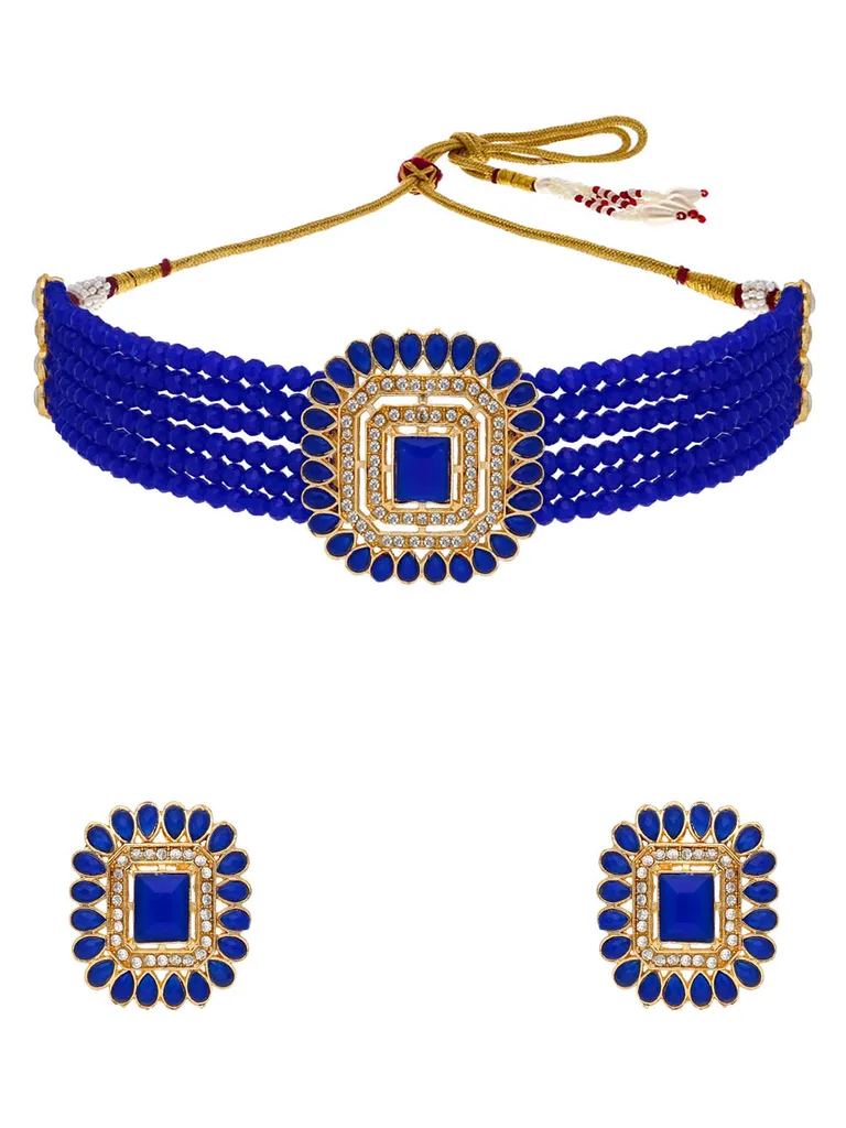 Traditional Choker Necklace Set in Gold finish - PSR76