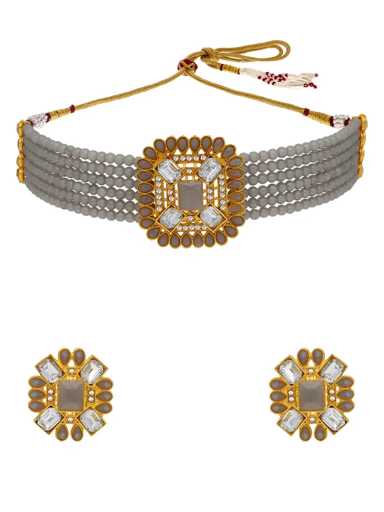 Traditional Choker Necklace Set in Gold finish - PSR85