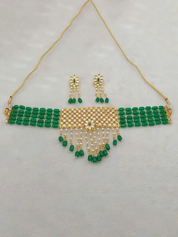 Kundan Choker Necklace Set in Gold finish - PSR109