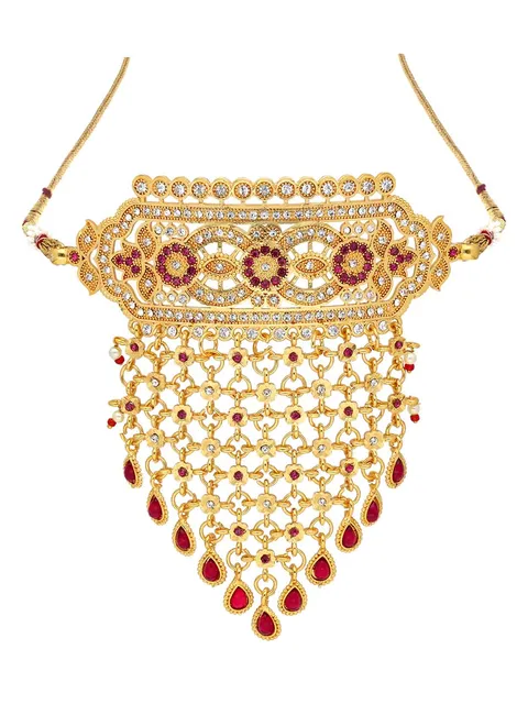 Rajwadi Choker Necklace in Gold finish - PSR164