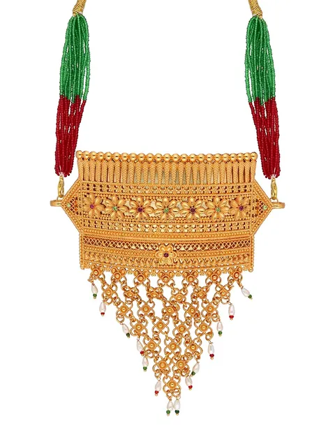 Rajwadi Choker Necklace in Gold finish - PSR169