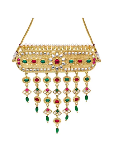 Rajwadi Choker Necklace in Gold finish - PSR175