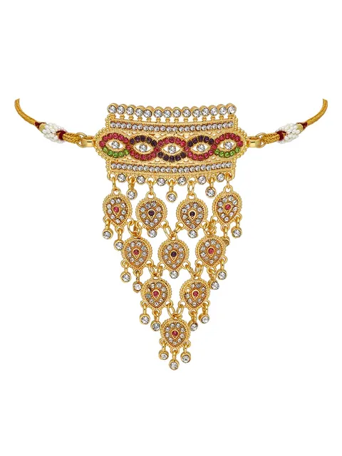 Rajwadi Choker Necklace in Gold finish - PSR176