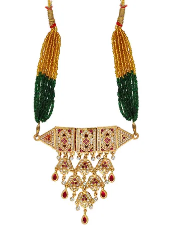 Rajwadi Choker Necklace in Gold finish - PSR177