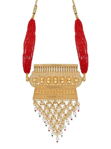 Rajwadi Choker Necklace in Gold finish - PSR179