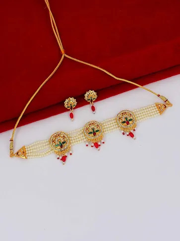 Peacock Choker Necklace Set in Gold finish- PSR137