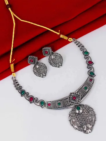 Necklace Set in Oxidised Silver finish - PSR280
