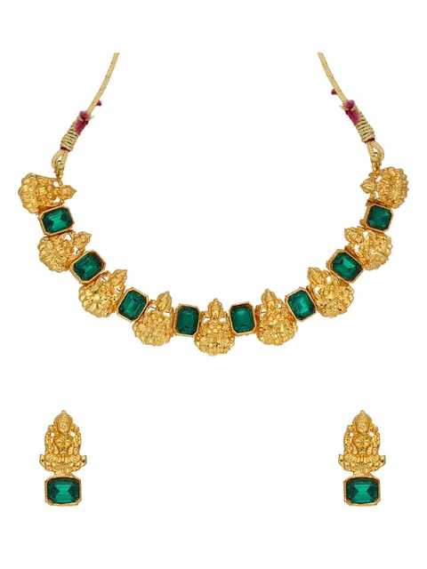 Temple Necklace Set in Gold finish - PSR283