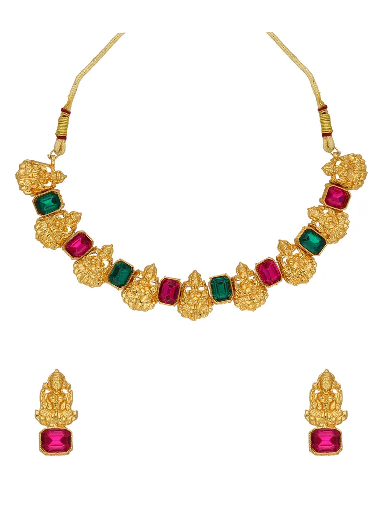 Temple Necklace Set in Gold finish - PSR284