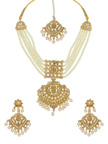 Pearls Necklace Set in Gold finish - PSR290
