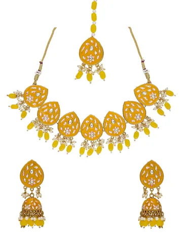 Meenakari Rajwadi Necklace Set in Gold finish - PSR301