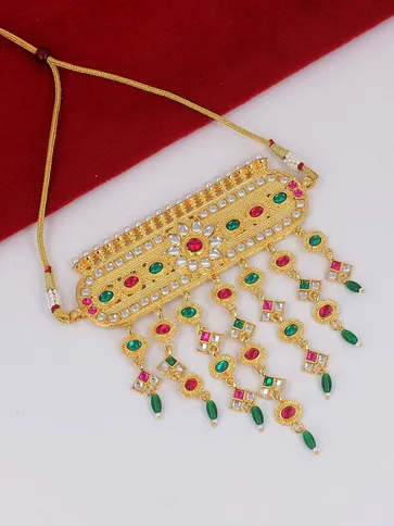 Rajwadi Choker Necklace in Gold finish - PSR175