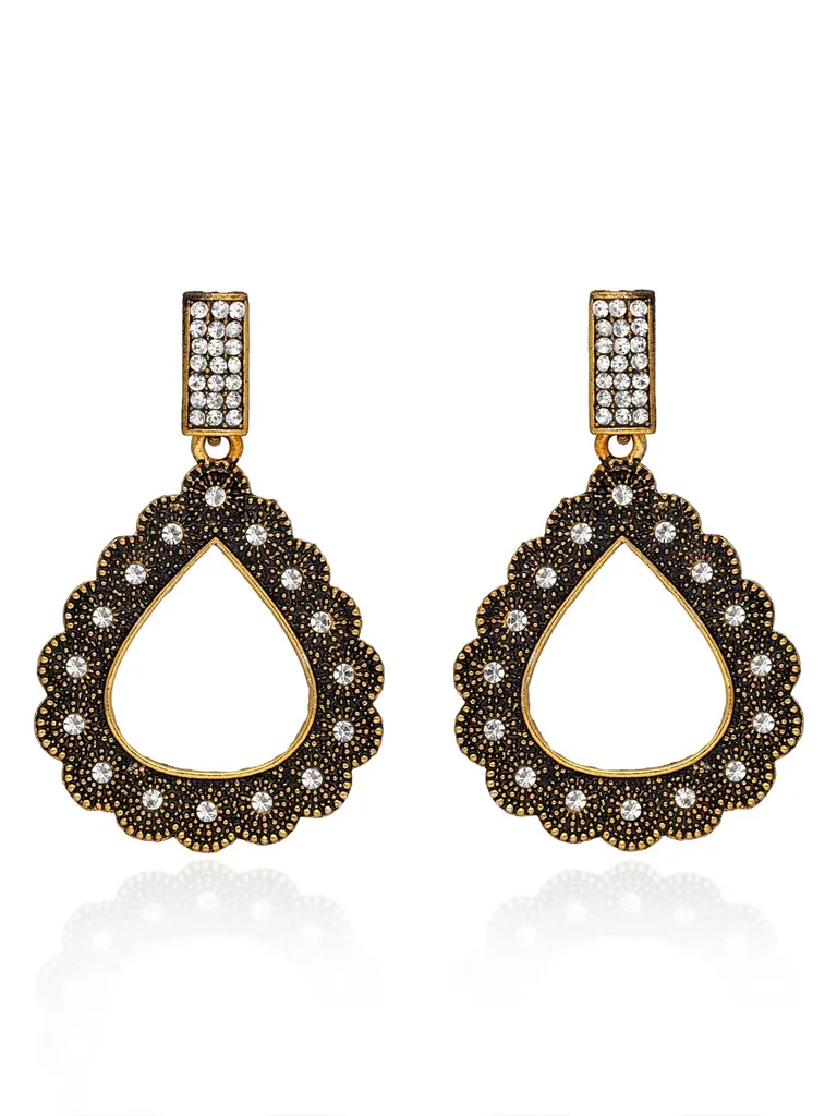 Long Earrings in Oxidised Gold finish - 2729WH