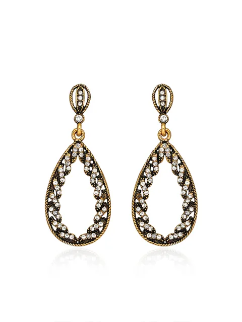 Long Earrings in Oxidised Gold finish - 2734WH