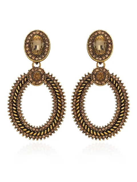 Long Earrings in Oxidised Gold finish - 2726LC