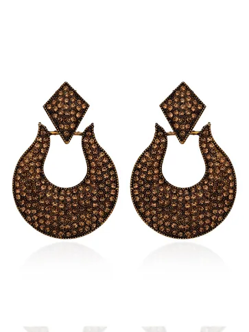 Long Earrings in Oxidised Gold finish - 2721LC
