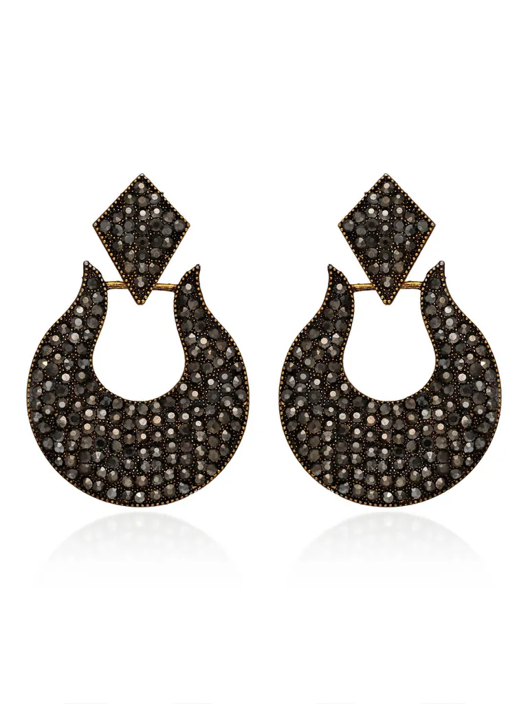 Long Earrings in Oxidised Gold finish - 2721GY
