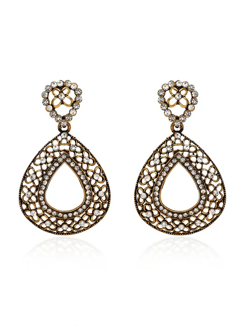 Long Earrings in Oxidised Gold finish - 2714WH