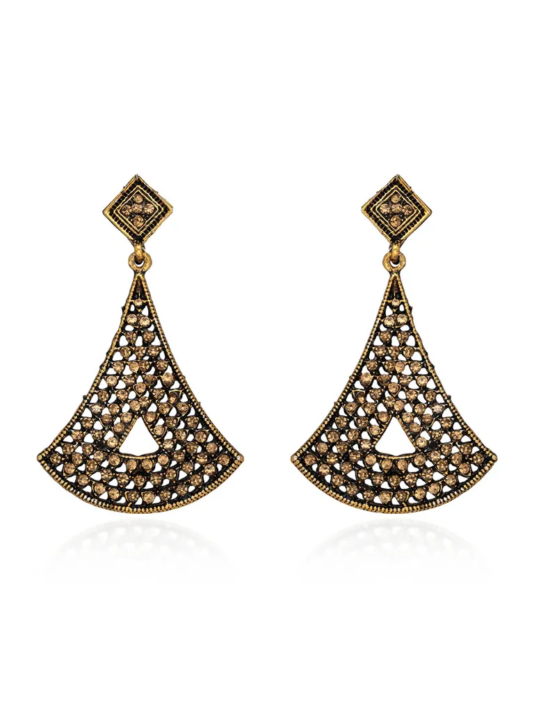 Long Earrings in Oxidised Gold finish - 2732LC