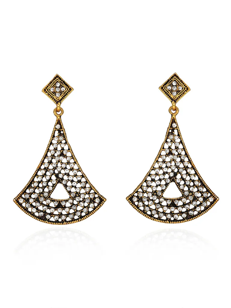Long Earrings in Oxidised Gold finish - 2732WH