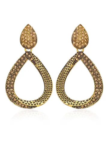 Long Earrings in Oxidised Gold finish - 2738LC
