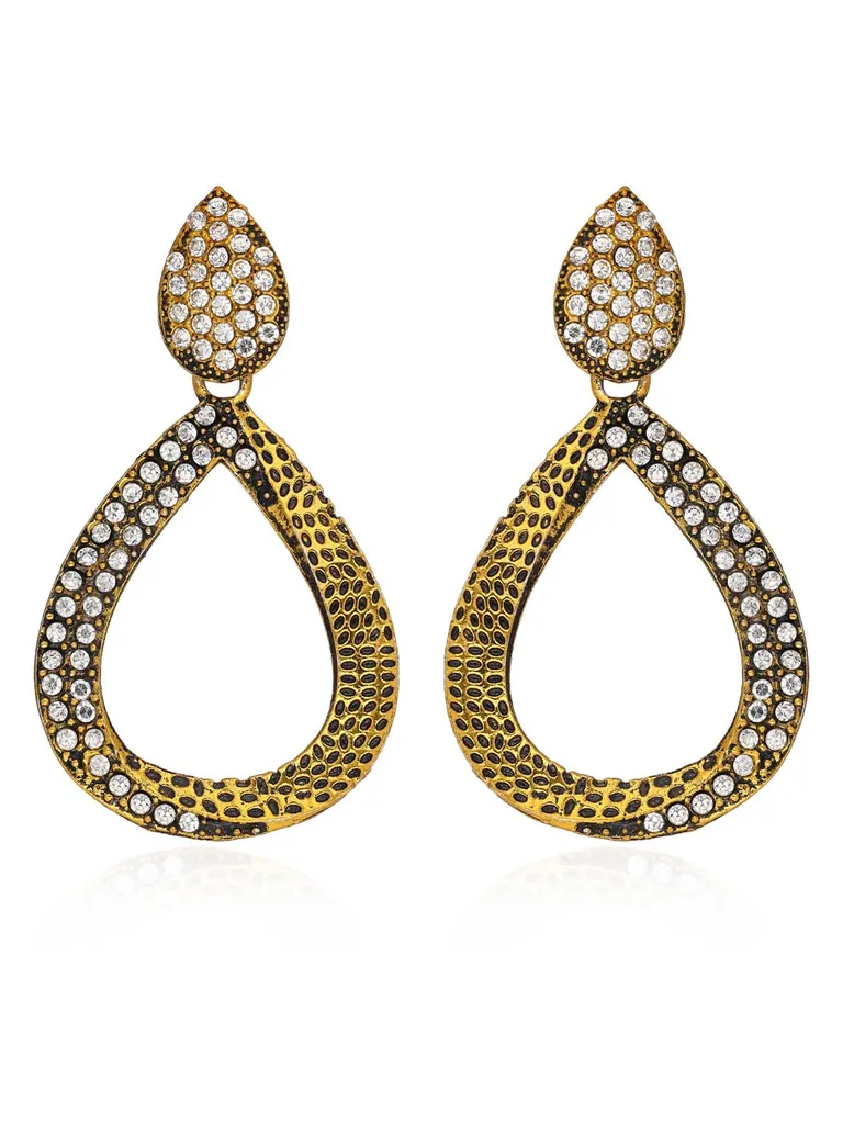 Long Earrings in Oxidised Gold finish - 2738WH