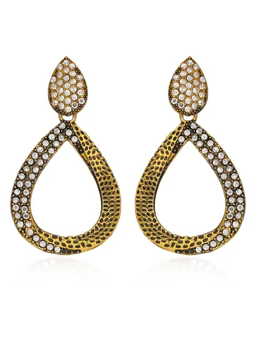 Long Earrings in Oxidised Gold finish - 2738WH
