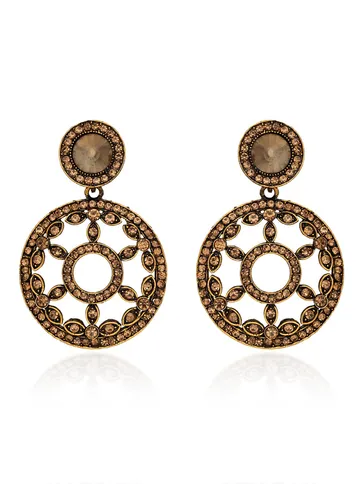 Long Earrings in Oxidised Gold finish - 2718LC