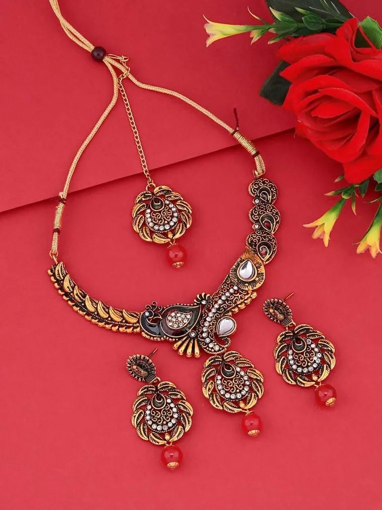 Peacock Necklace Set in Gold finish - NCK228