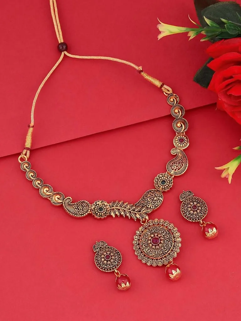 Antique Necklace Set in Gold finish - NCK231