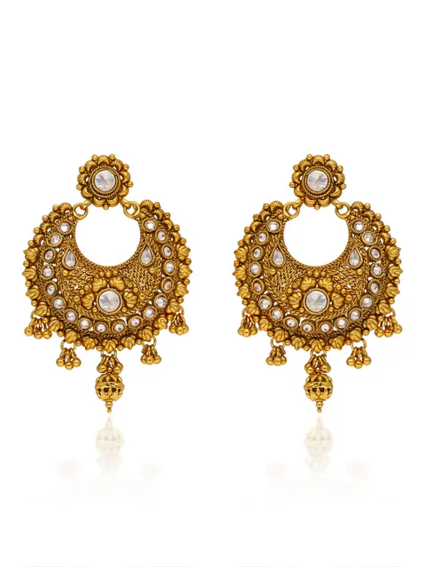 Reverse AD Chandbali Earrings in Gold finish - AMN740
