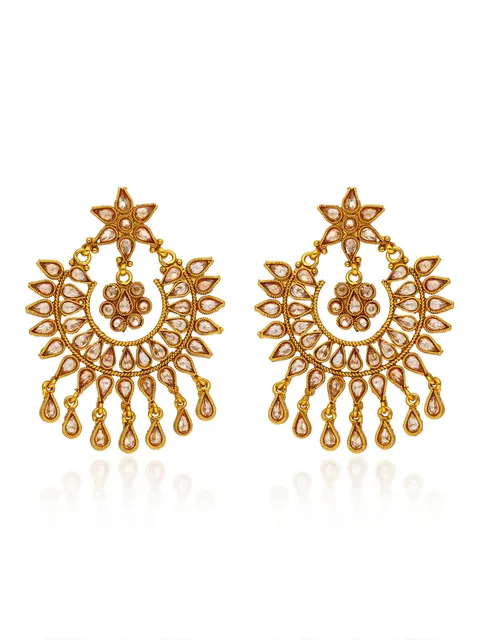Reverse AD Chandbali Earrings in Gold finish - AMN748