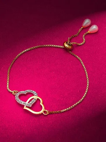 Heart Shape Bracelet in Gold finish - BR9
