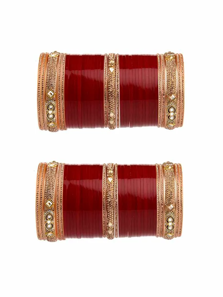 Traditional Chuda / Choora Bangles in Gold finish - CNB4815