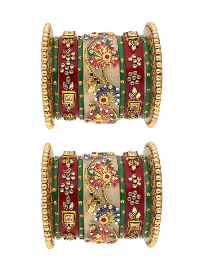 Kundan Chuda / Choora Bangles in Gold finish - MAN2146