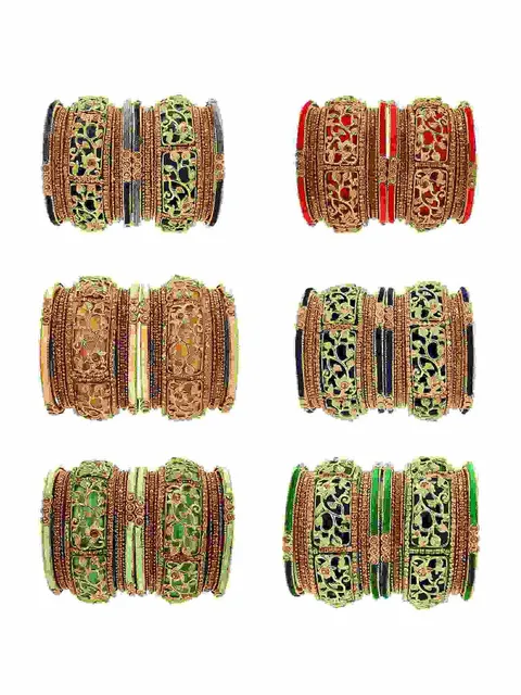 Traditional Chuda / Choora Bangles in Assorted color - CNB3239