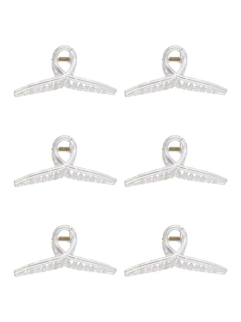 Plain Butterfly Clip in White color - STN323