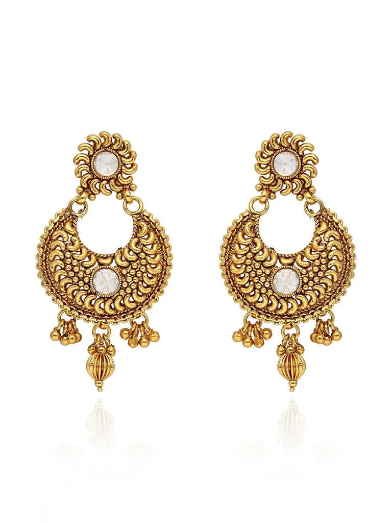 Antique Chandbali Earrings in Gold finish - AMN677